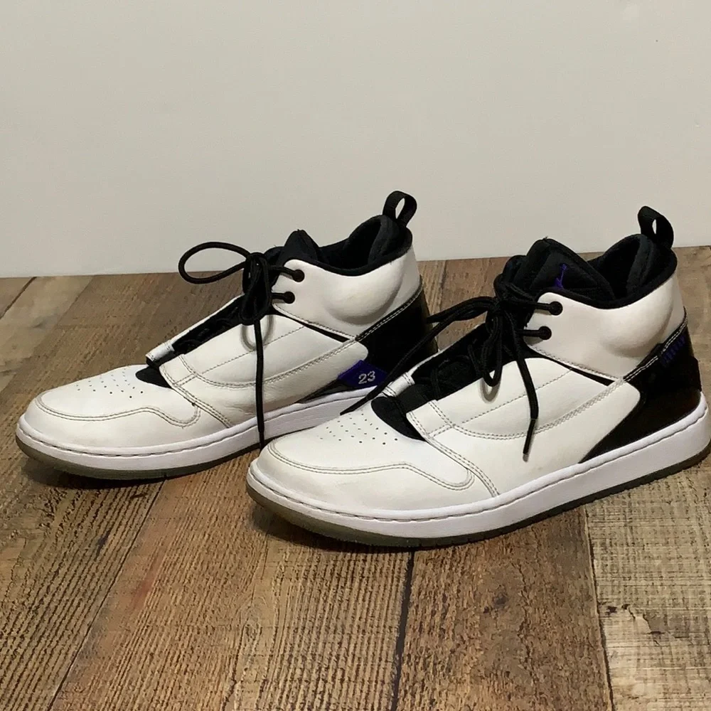 Nike Air Jordan Fadeaway “Concord” Black White Tennis Shoes High Top US 9.5
